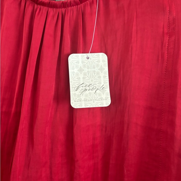 NWT Free People Red Women's Top | Back Black Tie Detail | M | Valentines Day - Picture 5 of 6